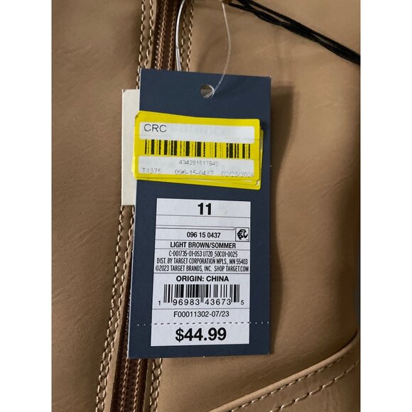 Knee High Light Brown Faux Leather Memory Foam Boots Size 11 Made In China With - Picture 2 of 8